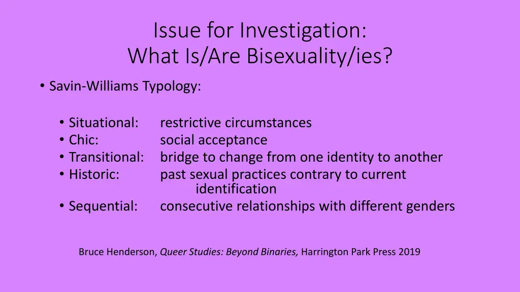 issue for investigation what is are bisexuality