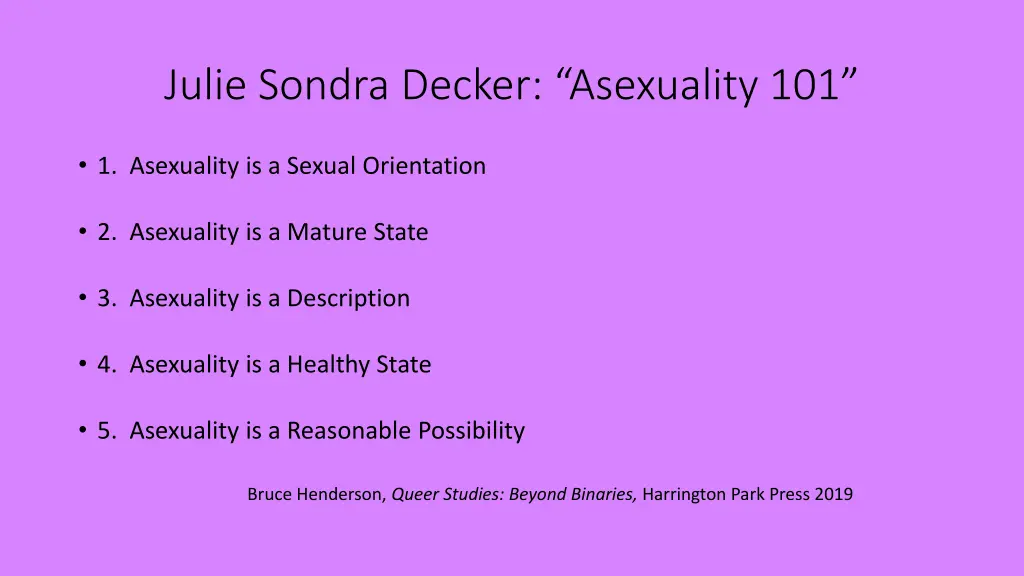 julie sondra decker asexuality 101