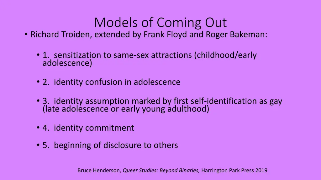 models of coming out
