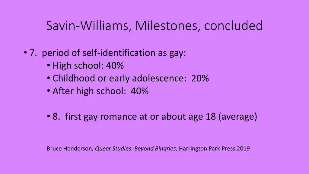savin williams milestones concluded