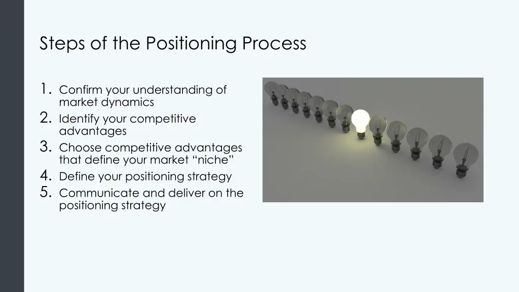 steps of the positioning process