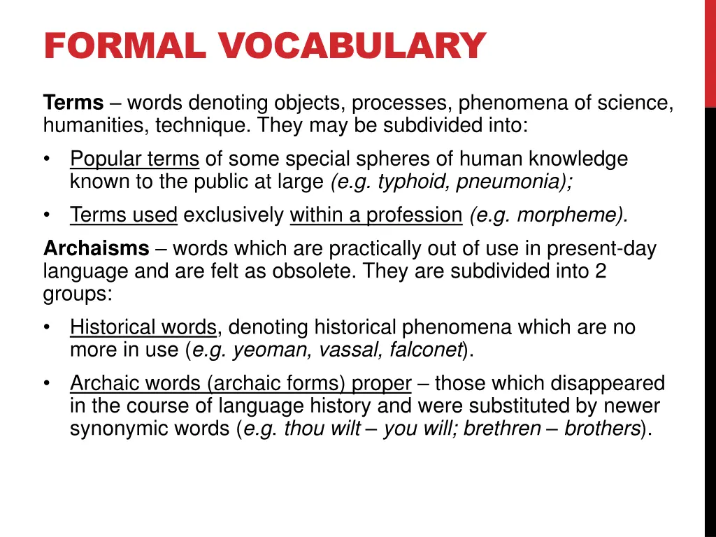 formal vocabulary 2