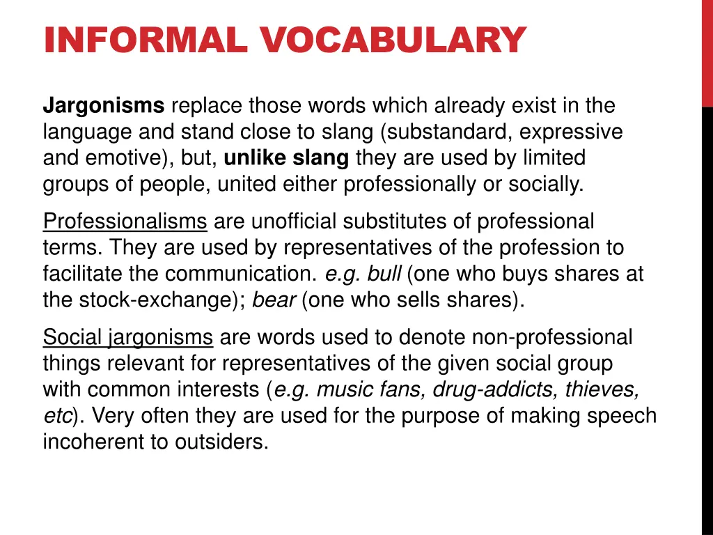 informal vocabulary 2