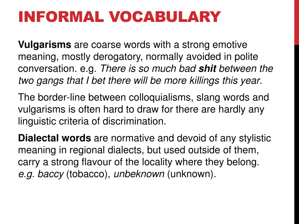 informal vocabulary 3