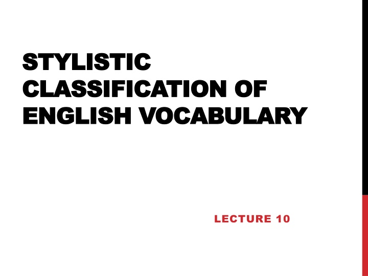 stylistic stylistic classification