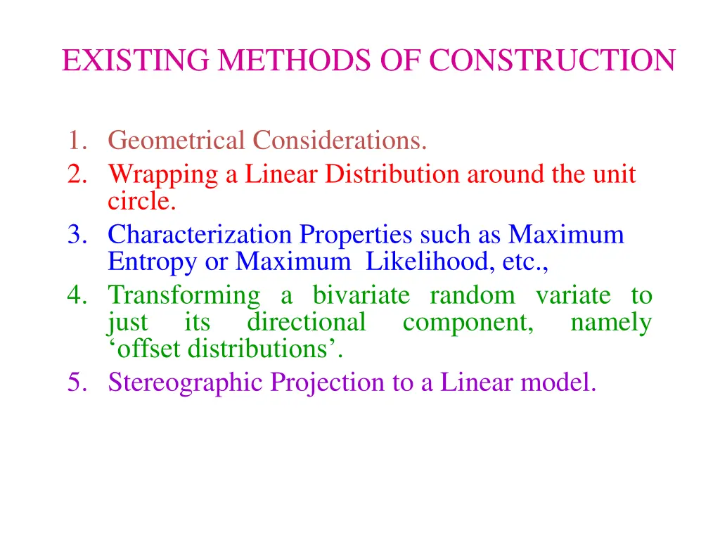 existing methods of construction