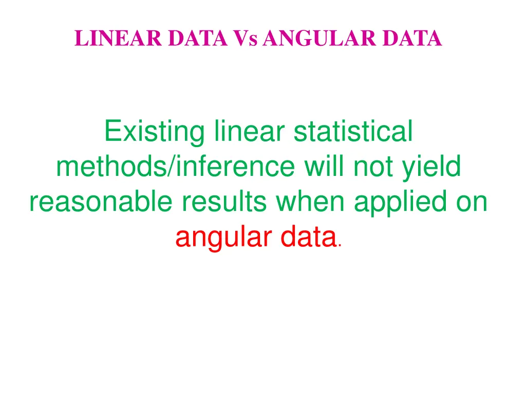 linear data vs angular data