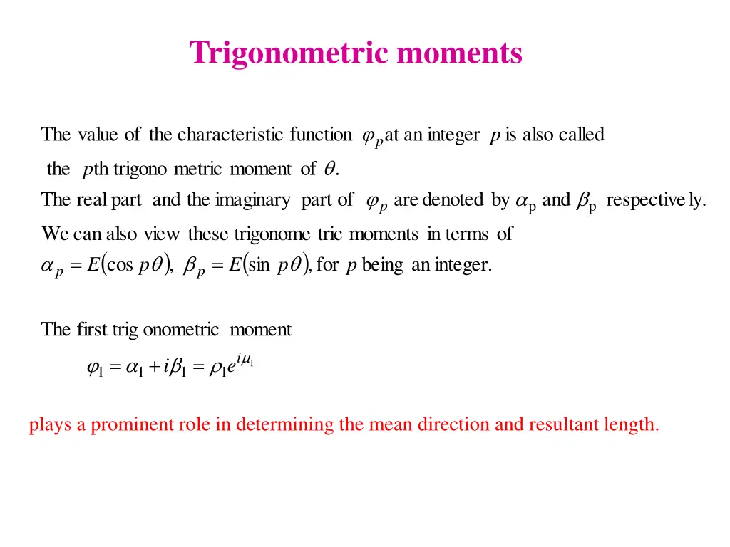 trigonometric moments