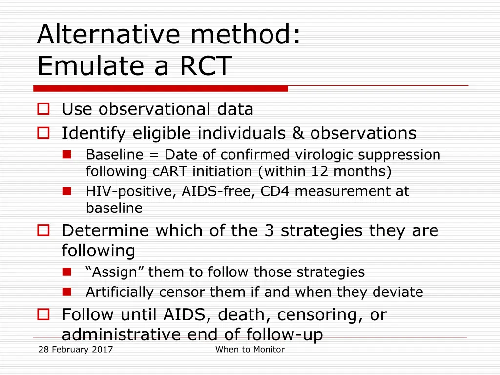 alternative method emulate a rct
