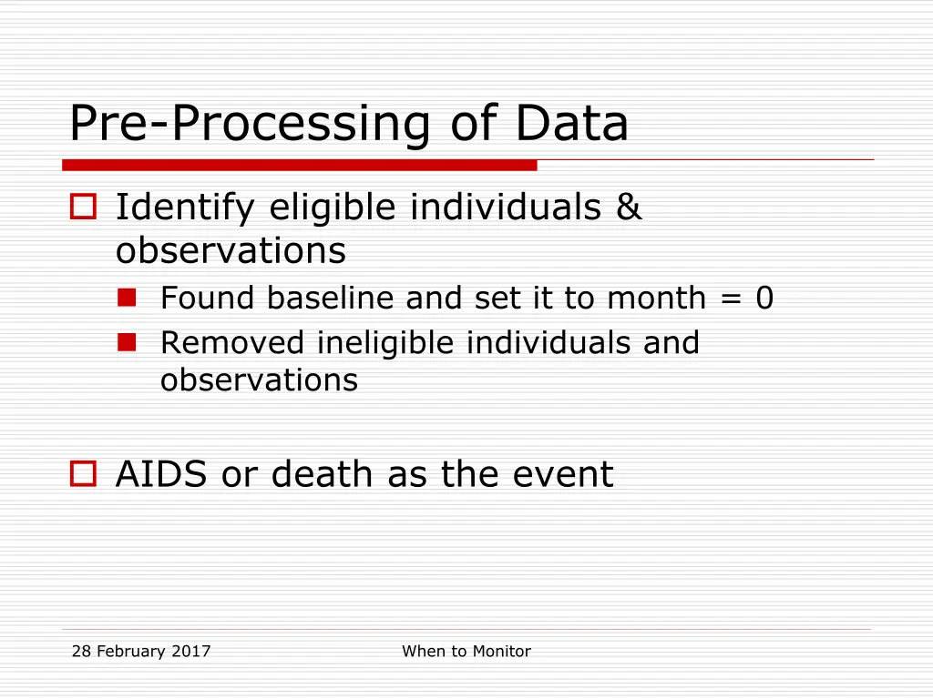 pre processing of data
