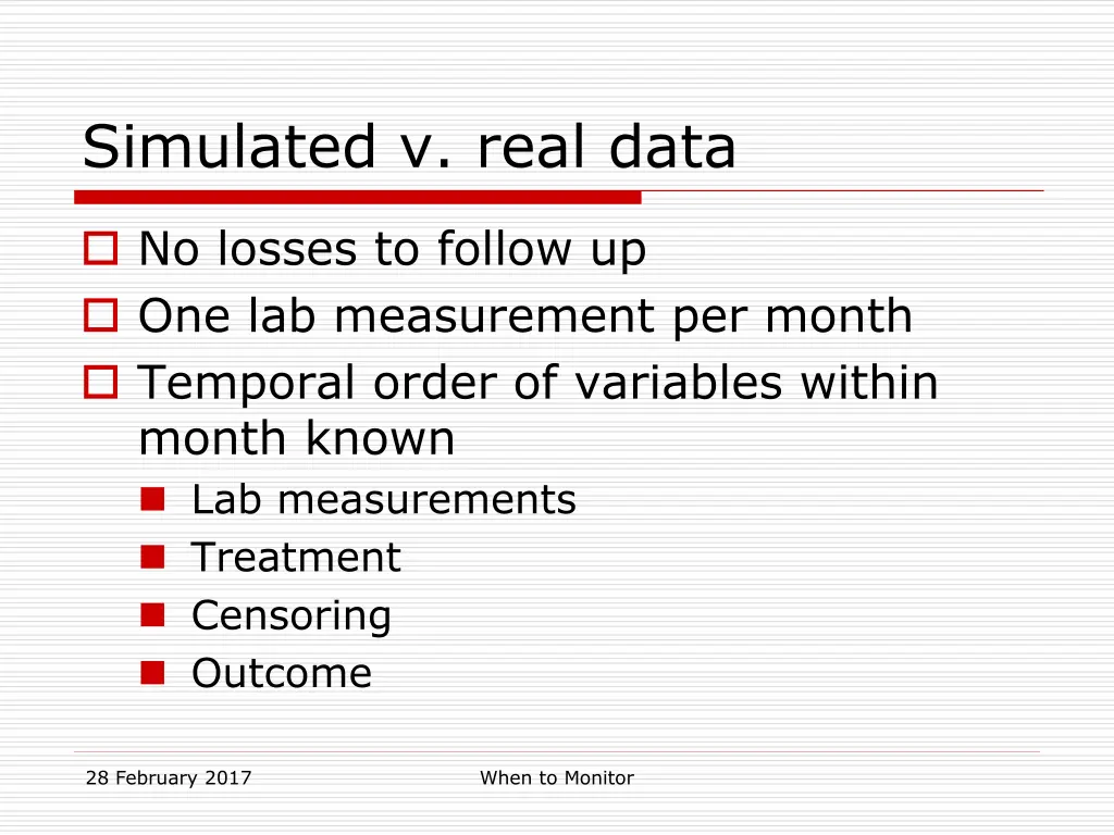 simulated v real data
