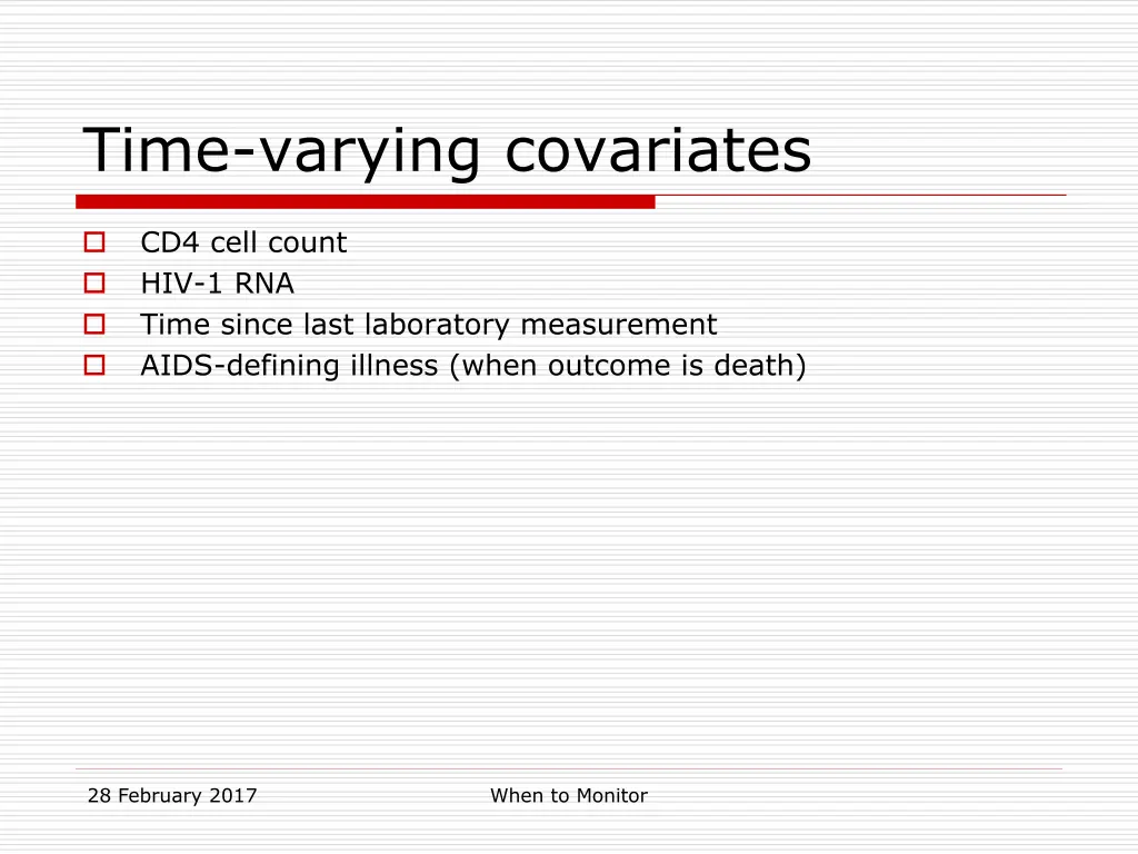 time varying covariates