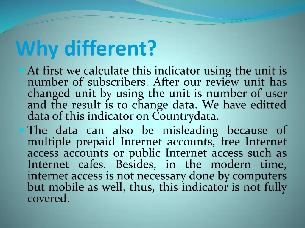 why different at first we calculate this