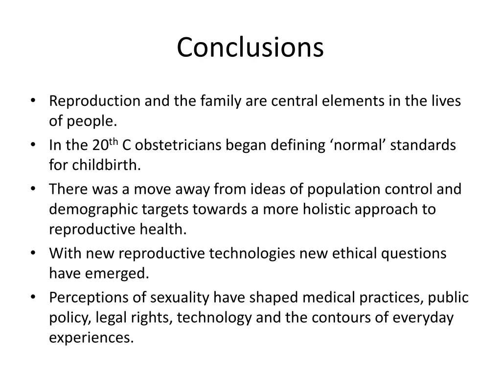 conclusions