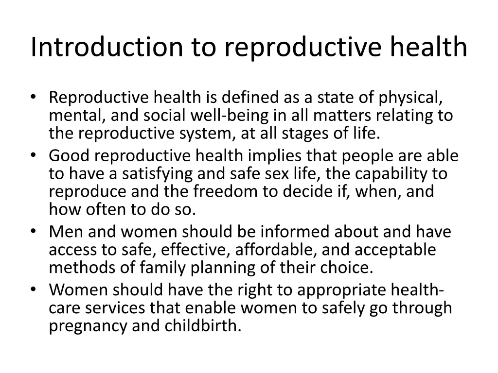 introduction to reproductive health