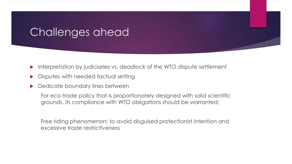 challenges ahead