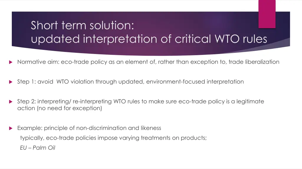short term solution updated interpretation