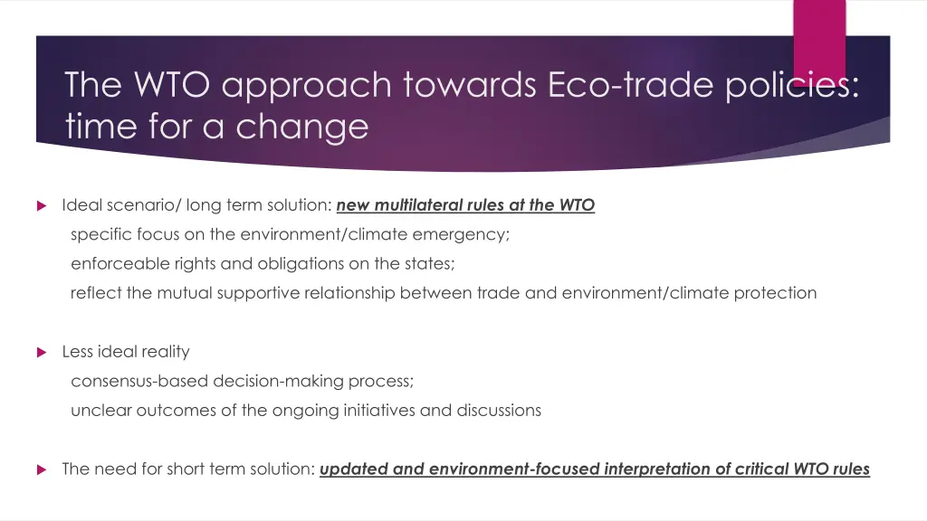 the wto approach towards eco trade policies time