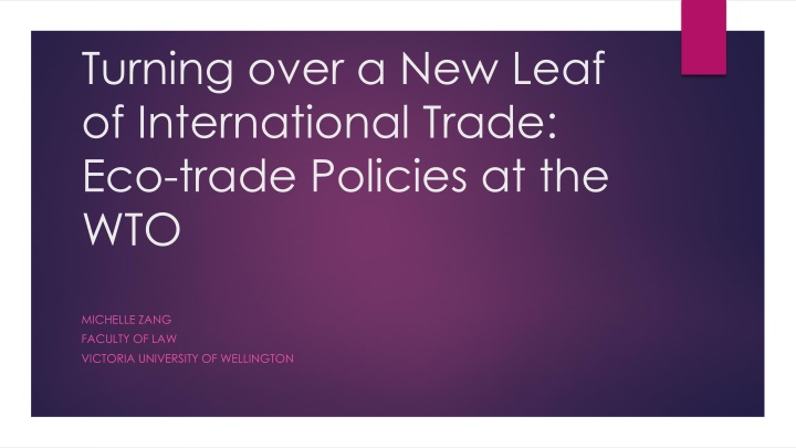 turning over a new leaf of international trade
