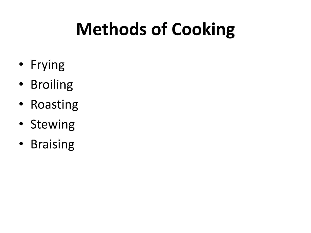 methods of cooking