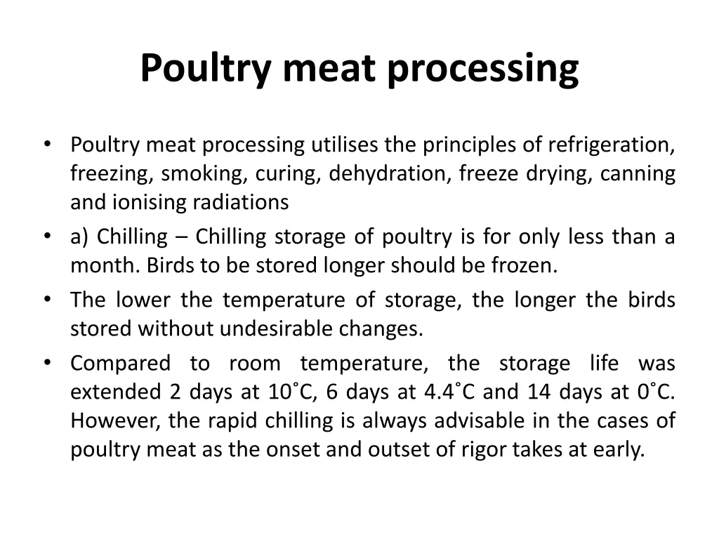 poultry meat processing
