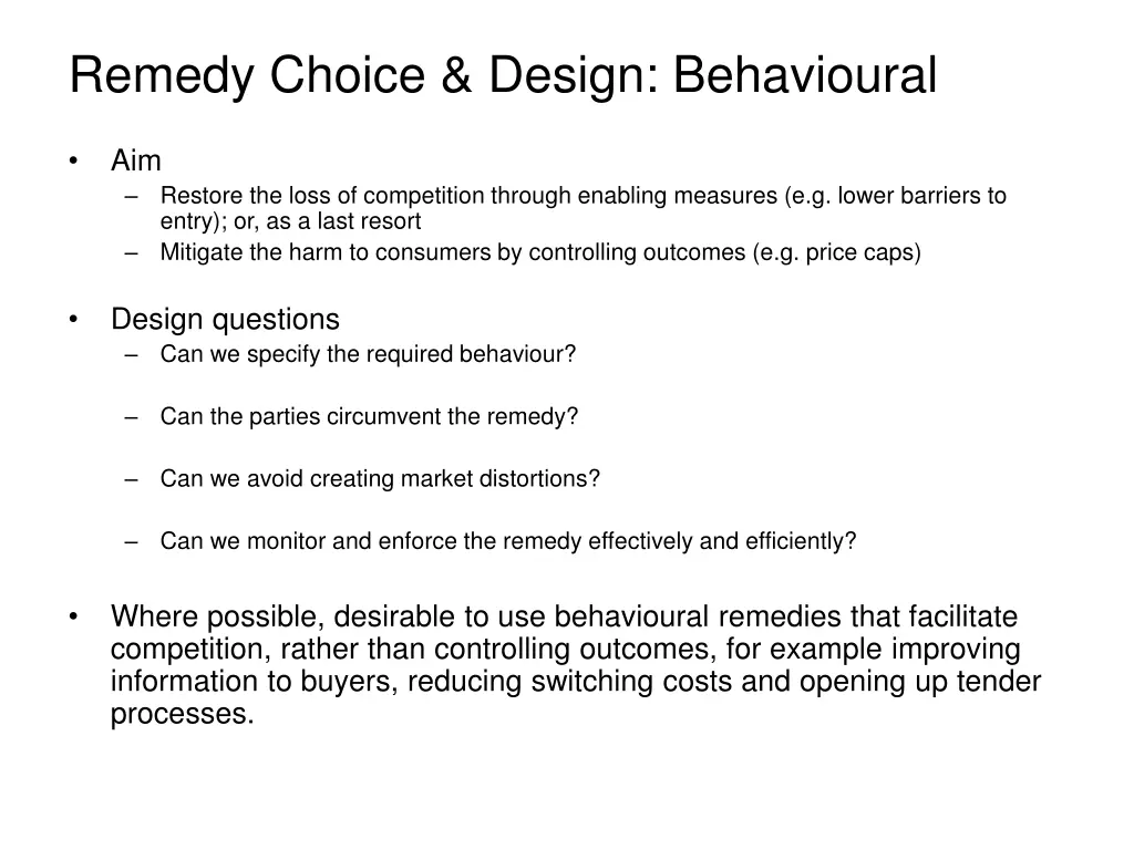 remedy choice design behavioural