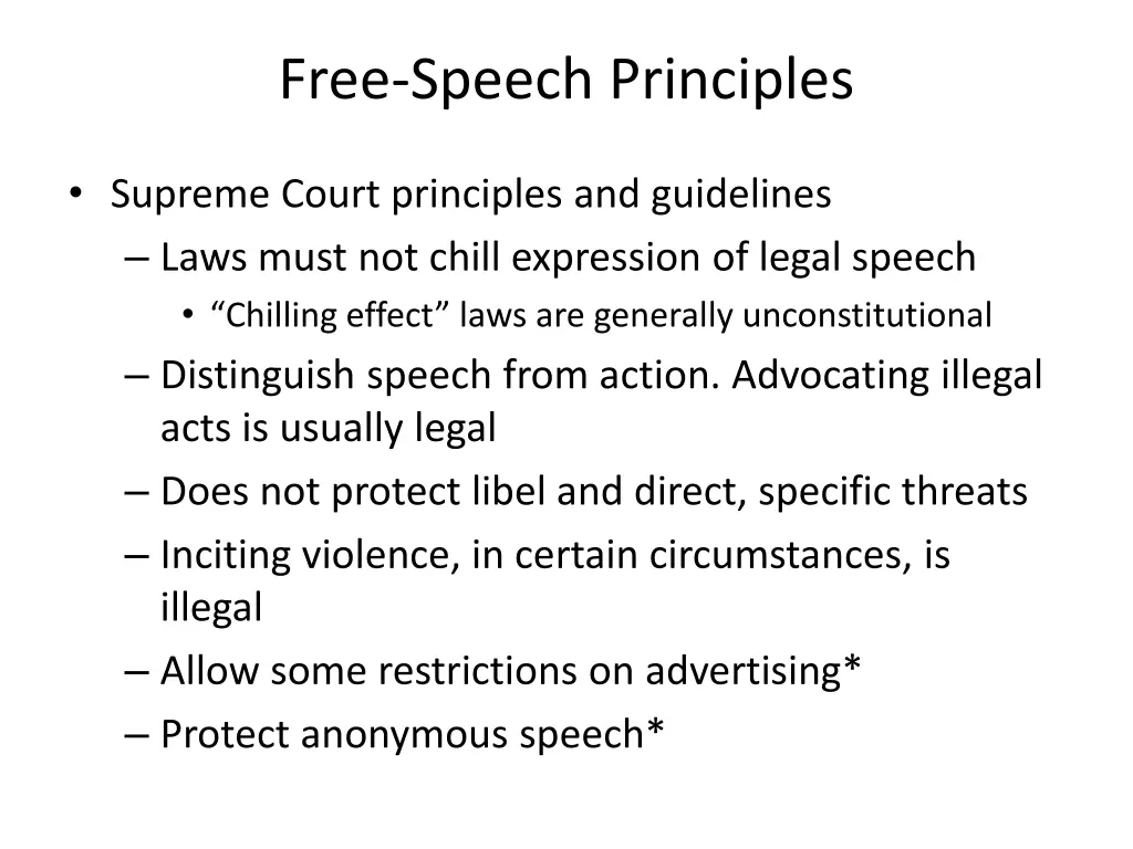 free speech principles