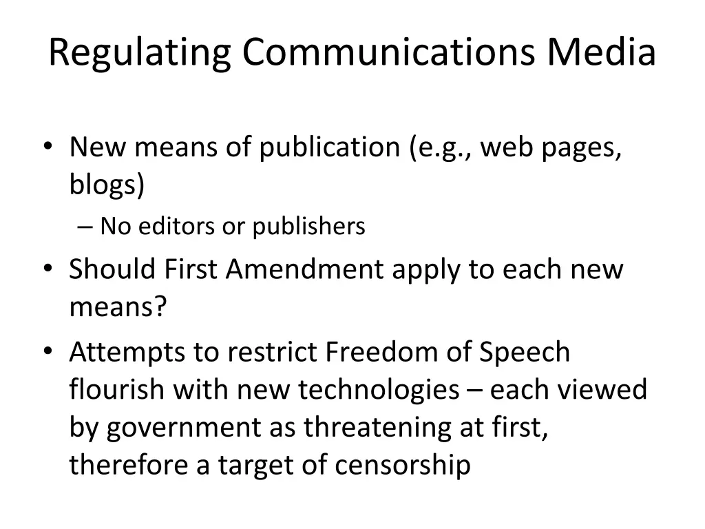 regulating communications media