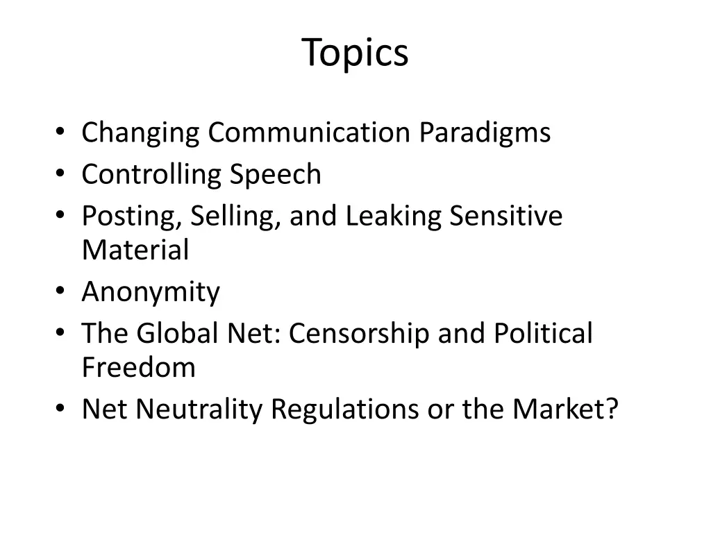 topics
