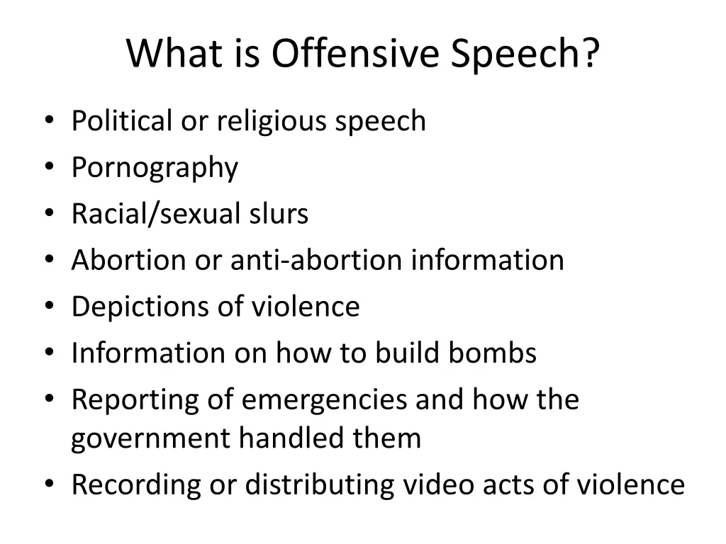 what is offensive speech