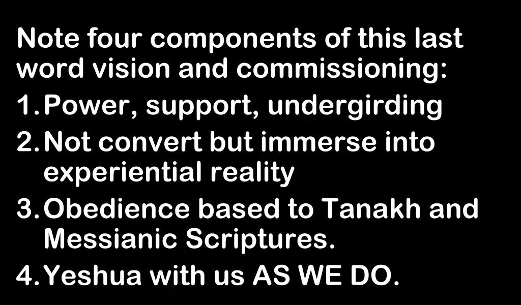 note four components of this last word vision