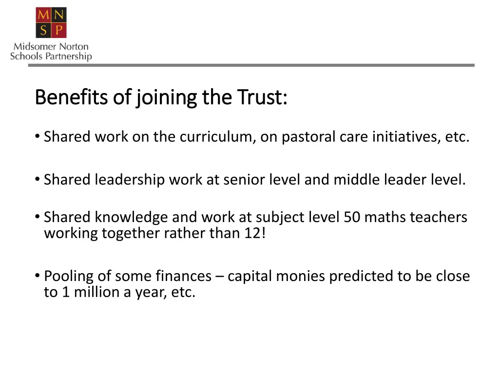 benefits of joining the trust benefits of joining 1