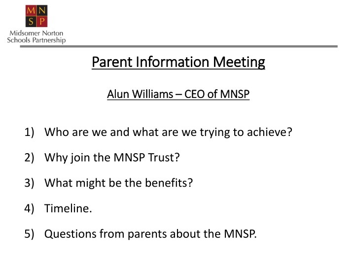 parent information meeting parent information
