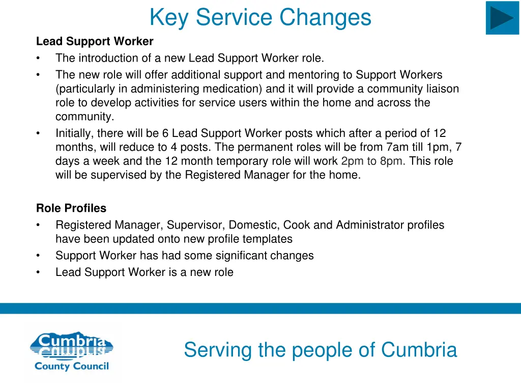 key service changes 2