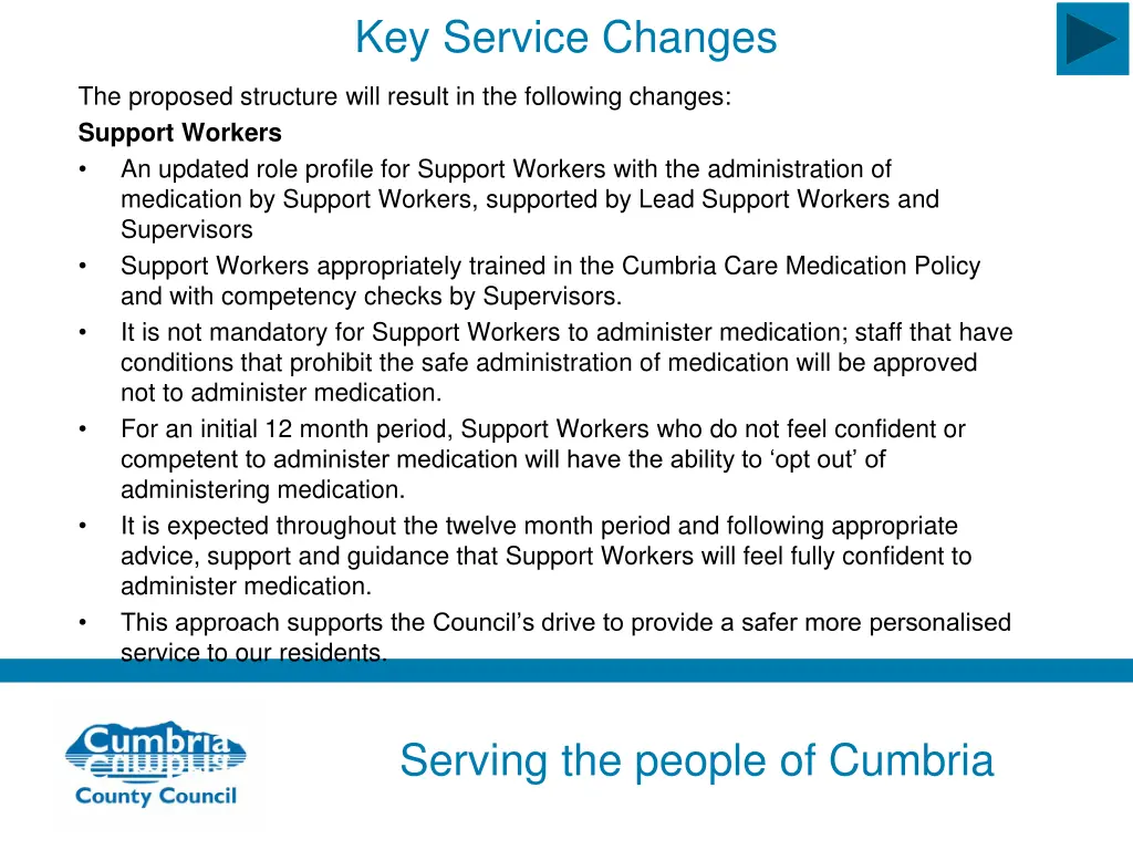 key service changes