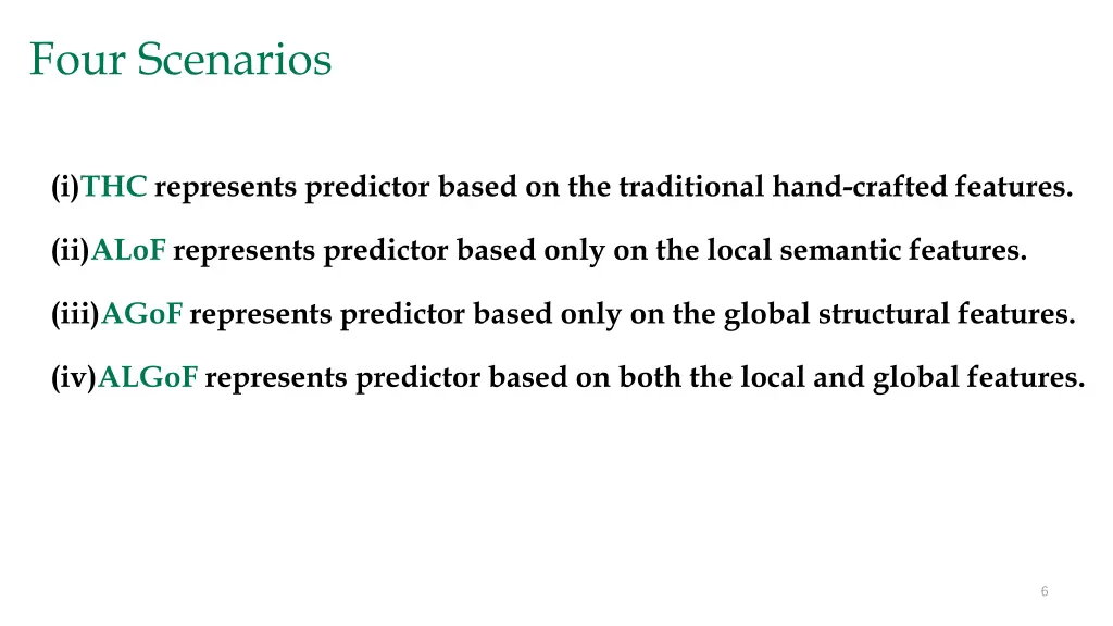 four scenarios