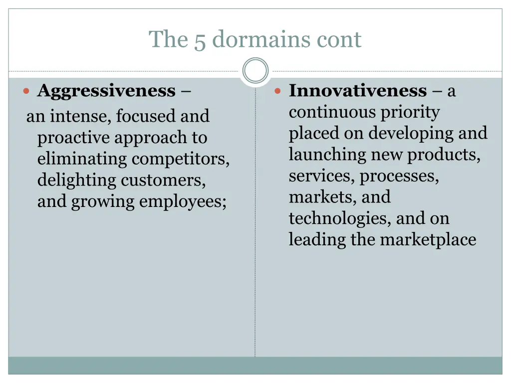 the 5 dormains cont 1