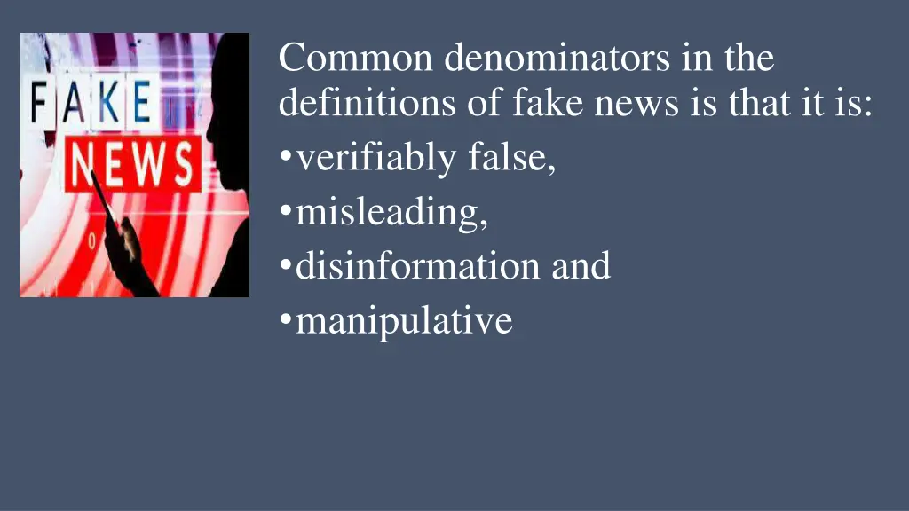 common denominators in the definitions of fake