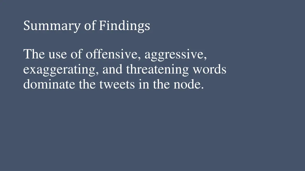summary of findings 1