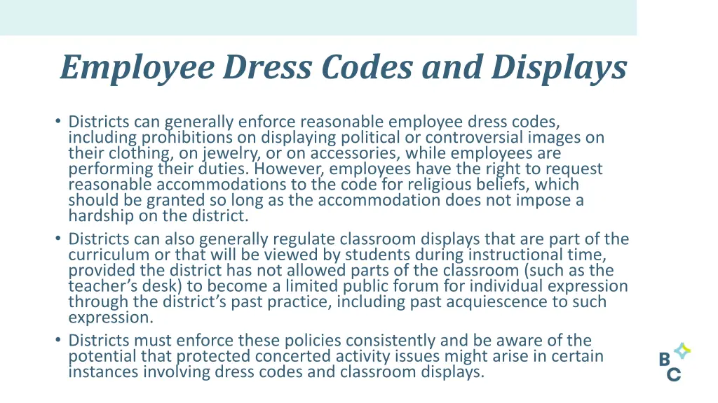 employee dress codes and displays