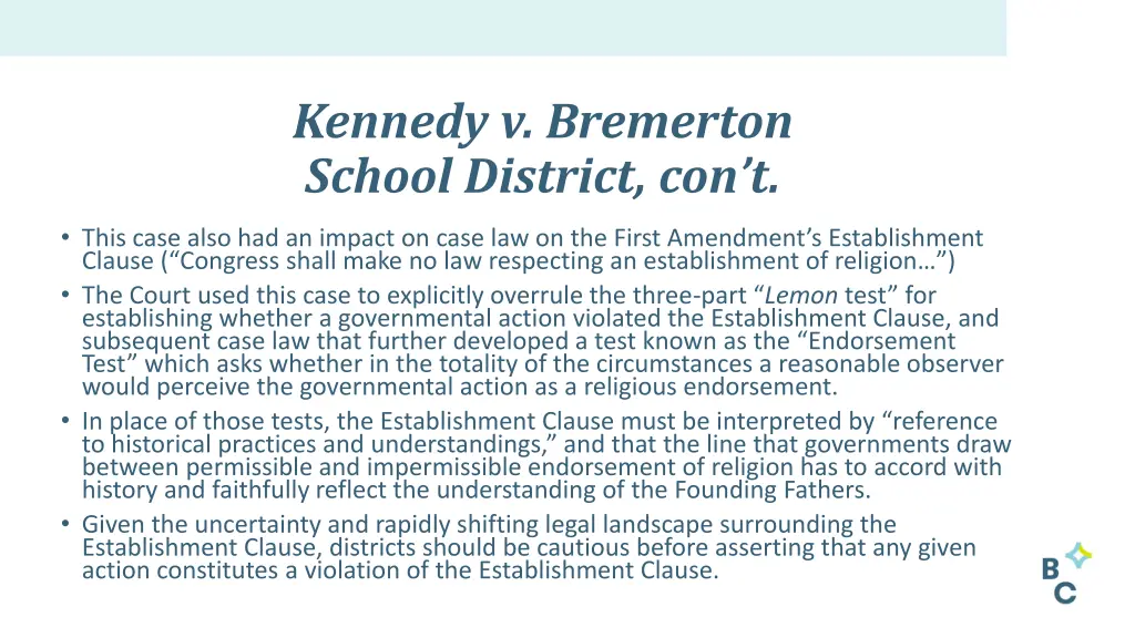 kennedy v bremerton school district con t