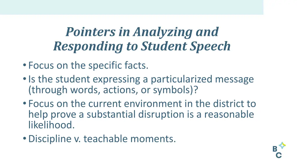 pointers in analyzing and responding to student
