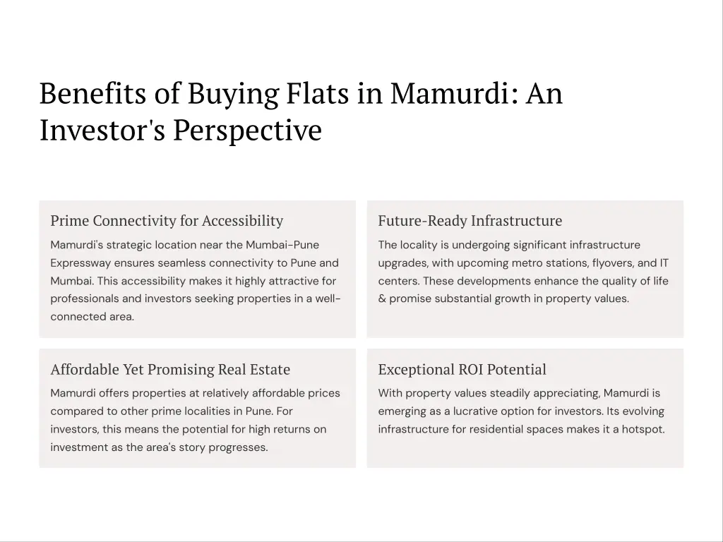 benefits of buying flats in mamurdi an investor