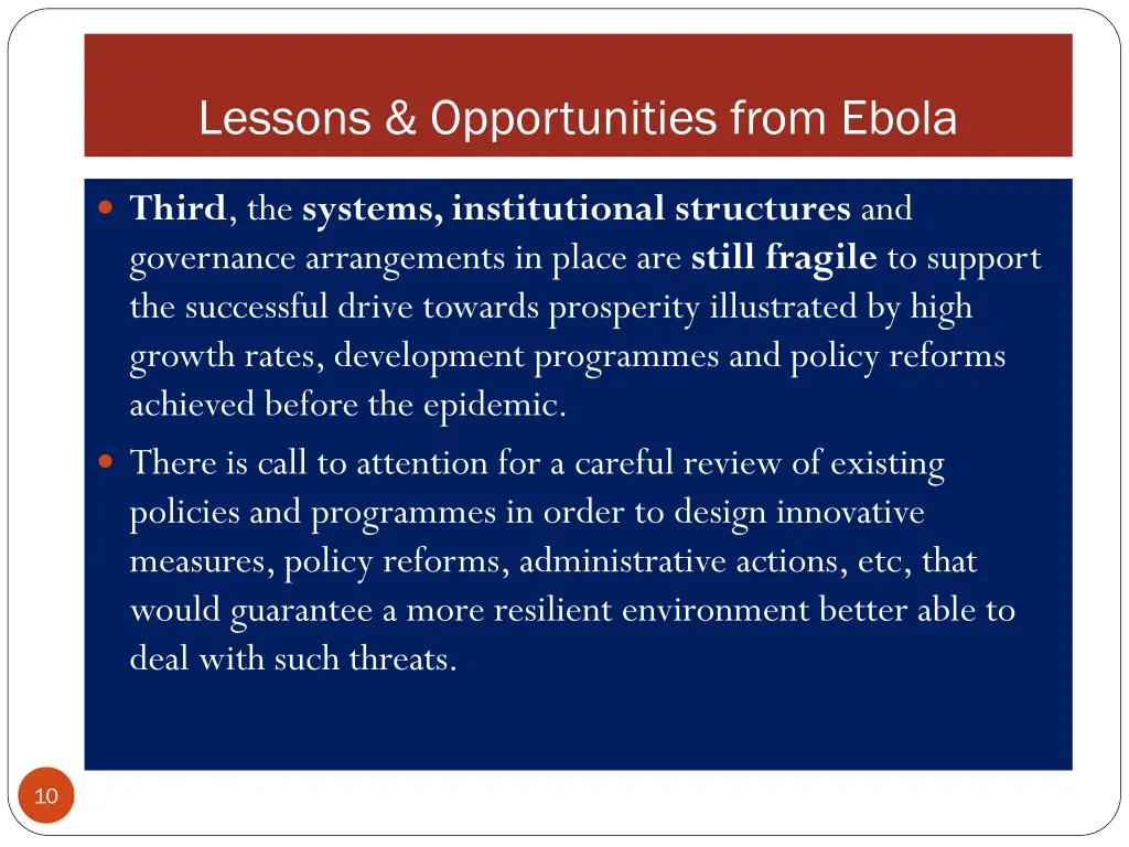 lessons opportunities from ebola 1