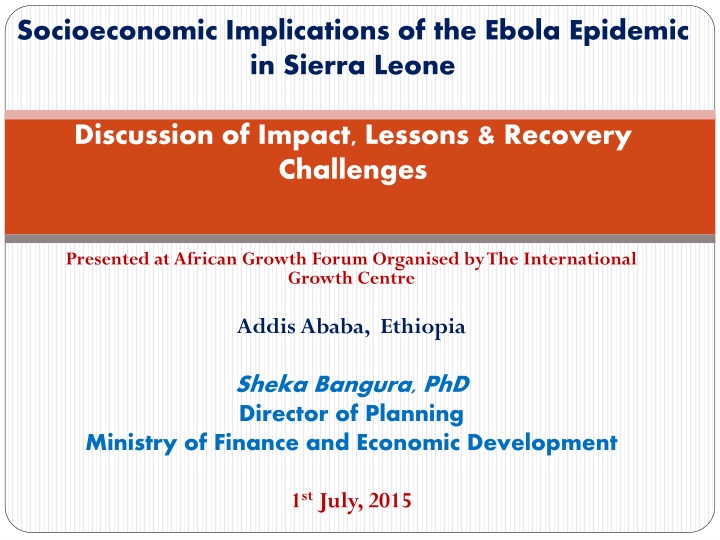 socioeconomic implications of the ebola epidemic