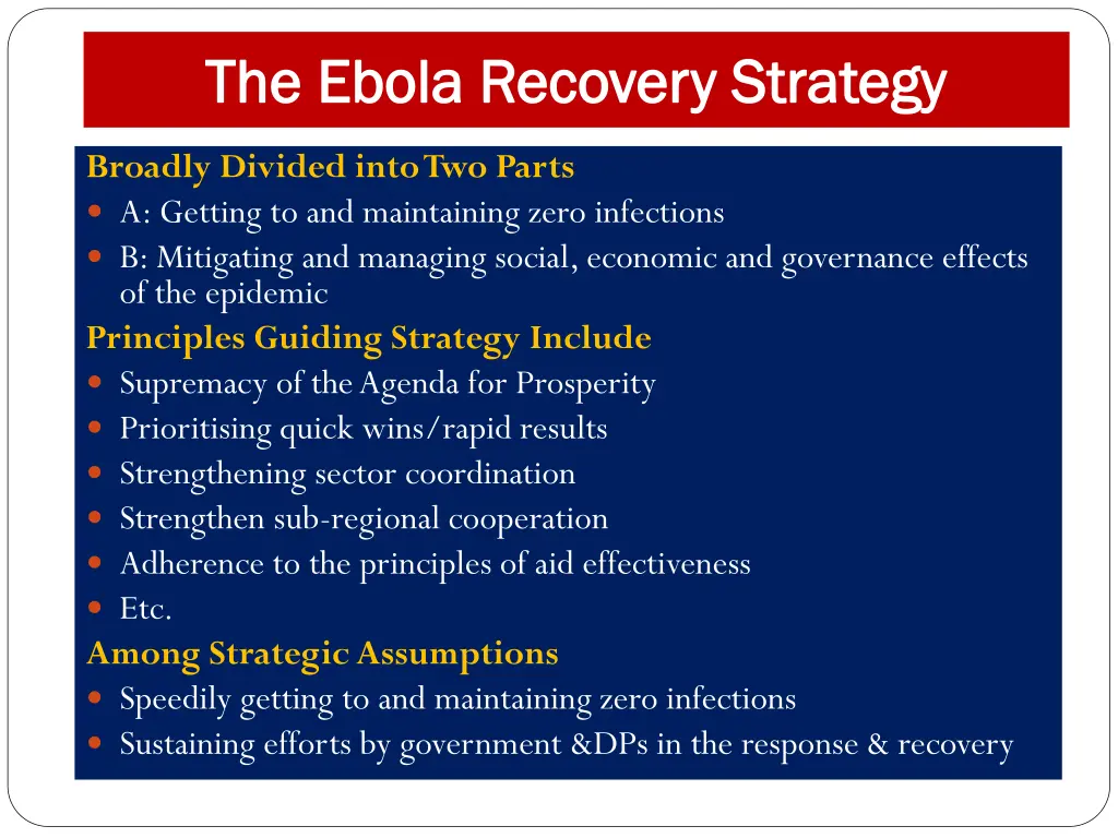 the ebola recovery strategy the ebola recovery