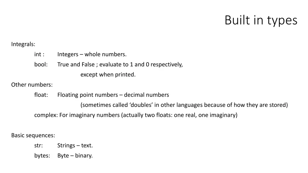 built in types