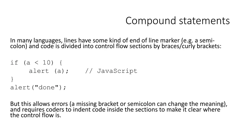 compound statements