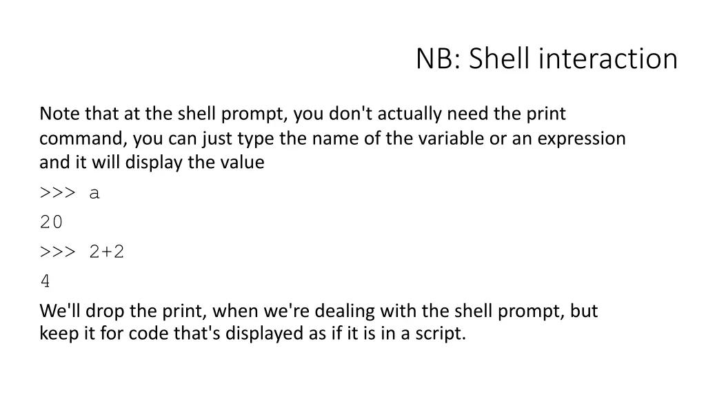nb shell interaction
