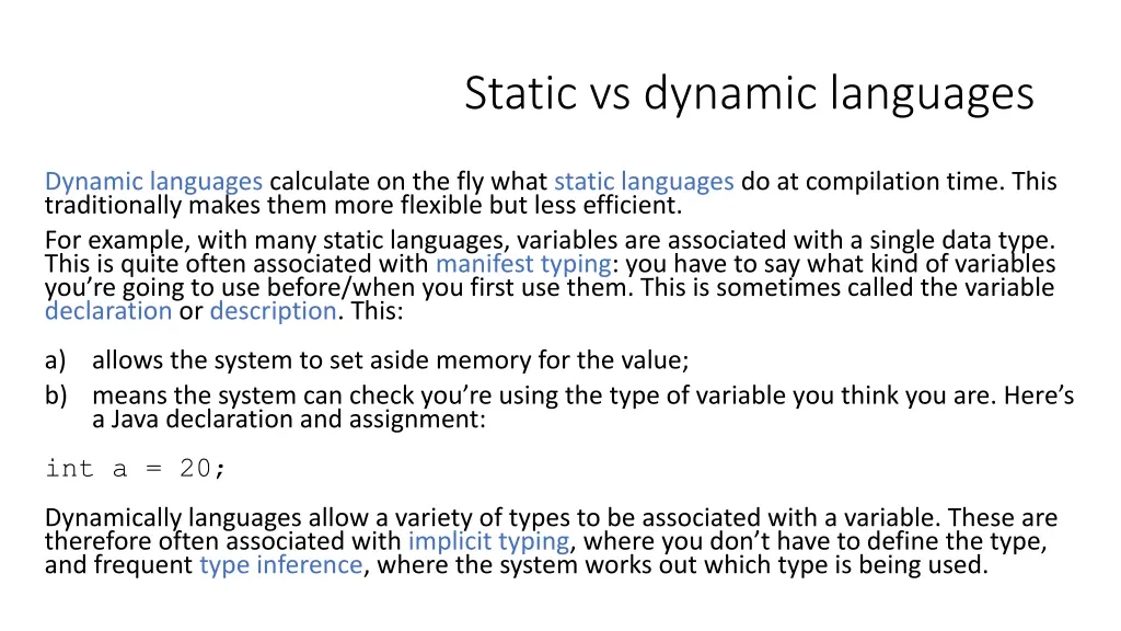 static vs dynamic languages